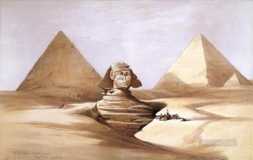 Árabe Painting - Las pirámides de la Gran Esfinge de Gizeh David Roberts Araber